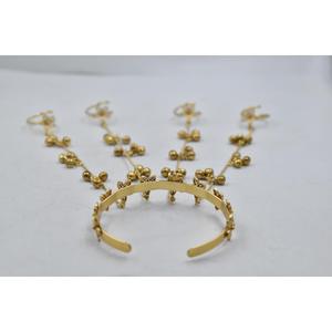 Traditional Latest trending handmade <b>antique</b> goldplated brass flower design hathfool for women and girls - Product Image 5