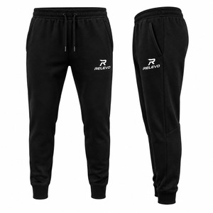 Pantalon de survêtement en velours côtelé noir pour femme Relevo, taille élastique, décontracté, avec poches, molleton mi-lourd, séchage rapide, respirant, automne - Product Image 3