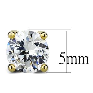 Orecchini a Perno LO3958-AAA con Zirconi Cubici Trasparenti, in Ottone Dorato con Stile Elegante - Product Image 2