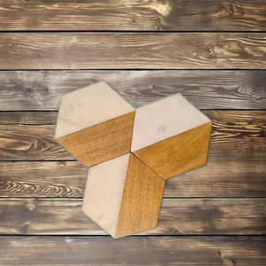 Posavasos Clásico de Resina de Madera Natural, 5 mm de Grosor, 2 Piezas, Ecológico, Elegante, Decoración para el Hogar y la Mesa - Product Image 1