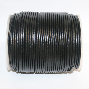 Premium Black Leather Cord 1.5mm Thickness | Durable Round Genuine Leather <b>String</b> for Jewelry Making, <b>Bracelet</b> & DIY Crafts - Product Image 2