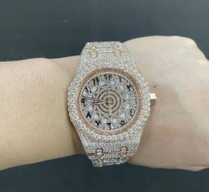 DAZZLING JEWELS นาฬิกาข้อมือหรูหราสำหรับทุกเพศ สีโรสโกลด์ สแตนเลสสตีล ประดับเพชร ขนาด 42 มม. ระบบอนาล็อก กลไกอัตโนมัติ กระจกแซฟไฟร์ กันน้ำ - Product Image 2