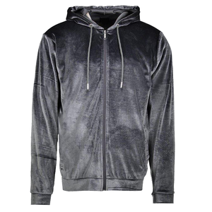 Survêtement en velours pour homme, veste à capuche zippée, pantalon à taille élastique, couleur unie, tenue décontractée d'hiver, coupe régulière longueur entière - Product Image 6