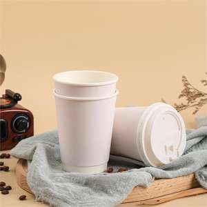 Vasos de Papel Desechables para Café y Té, Diseño Más Reciente de 2026, Muestra Gratis de Fábrica, Producto Ecológico para Llevar, 7oz 10oz 12oz, Blanco - Product Image 3
