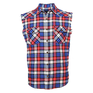 Camiseta sin mangas de franela para hombre, corte regular, camisa de trabajo con botones, de secado rápido, con dos bolsillos en el pecho, para primavera. - Product Image 1