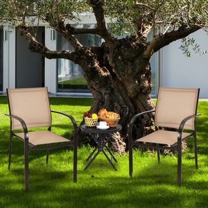Set of 2 Armrest Dining <b>Chairs</b> for <b>Garden</b> Deck Patio Furniture <b>Stackable</b> for Outdoor Dining - Product Image 6