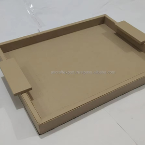 Leather Luxury Serving Tray <b>set</b> of <b>pc</b> and Velvet Rectangular Serving Tray Colors Ideal for Home, Restaurant, Hotel Use - Product Image 6