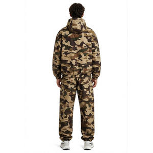 Conjunto Deportivo Casual de Poliéster para Hombre, Chaqueta Cortavientos Ligera con Capucha, Transpirable, con Impresión Digital de 2 Piezas y Logotipo Personalizado - Product Image 3