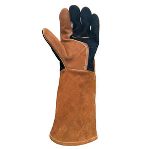 Gants de soudage en cuir de vachette longs de 40 cm, protection contre les éclaboussures de métal fondu, type B, avec doublure en polaire, MIG/TIG/Stick - Product Image 2