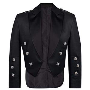 Veste de cérémonie écossaise élégante Prince Charlie pour homme, 100 % laine, motif uni, saison hiver, service OEM disponible - Product Image 2