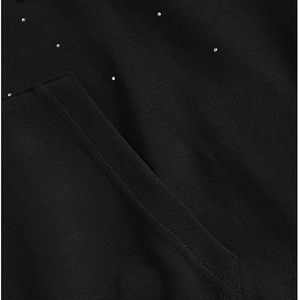 เสื้อฮู้ดดี้โอเวอร์ไซส์ประดับกลิตเตอร์และเพชรแบบมินิมอล สตรีทแวร์หนานุ่ม ใส่ได้ทั้งชายและหญิง ขายส่ง - Product Image 4