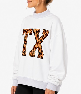 เสื้อสเวตเชิ้ตคอเต่าผ้าฟลีซสำหรับผู้หญิง TX ปักลายตามสั่ง แขนยาว ผ้าผสมโพลีเอสเตอร์และคอตตอน ทรงหลวม สวมใส่สบาย - Product Image 4