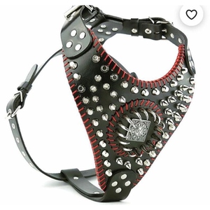 Classic Adjustable <b>Leather</b> <b>Dog</b> Chest <b>Harness</b> with Secure Metal Buckles and Durable Leash Attachment for Everyday Walking - Product Image 5