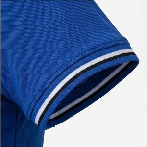 Polo à manches courtes bleu pour homme avec fermeture éclair, logo brodé, décontracté, respirant, coupe classique, design en jersey tricoté - Product Image 6