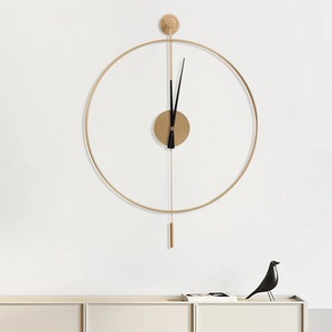 Minimalist Black Metal <b>Wall</b> <b>Clock</b> Round Analog Quartz Design for Living Room <b>Decor</b> Back to School - Product Image 2
