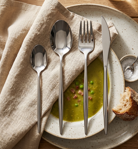 Custom Design Wholesale Manufacturer Metal Stainless Steel Dinnerware Designer Spoon Knife Fork Cutlery Flatware <b>Set</b> for Hotels - Product Image 3
