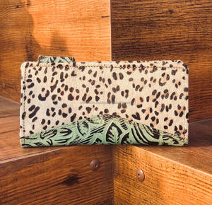 Cartera de cuero de piel de vaca de nuevo diseño para mujer, monedero de cuero tallado, tarjetero, bolso de mano con patrón occidental, bolso de mano con estilo - Product Image 5