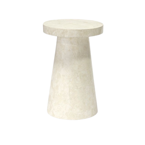 Modern Durable <b>Round</b> Marble Stone <b>Outdoor</b> Accent <b>Table</b> for Living Room - Product Image 1