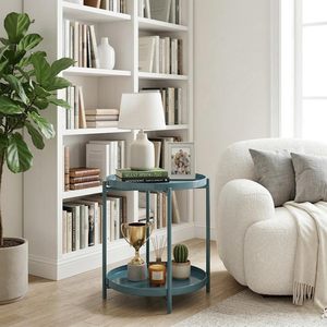 M.F. Mesa de Centro con Tapa de Mármol, Estructura Metálica Resistente, Mueble Moderno para Sala de Estar, Diseño Contemporáneo, Exportaciones Internacionales - Product Image 3