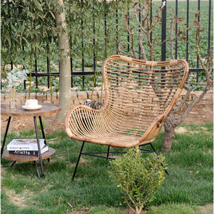 Cemlyn Hotel <b>Armchair</b> Durable Metal and Natural Rattan <b>Comfortable</b> Seating Option - Product Image 5