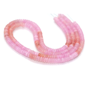 Magnifiques perles plates en opale rose, perles de pierres précieuses lisses, fournitures pour la création de bijoux, vente en gros de fils d'opale rose - Product Image 3