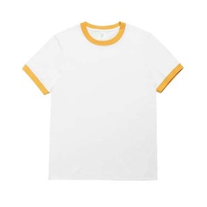 Camiseta Blanca de Manga Corta para Hombre con Ribete en Contraste Negro, Corte Regular, Algodón Jersey, Estilo Casual con Cuello Redondo - Product Image 2