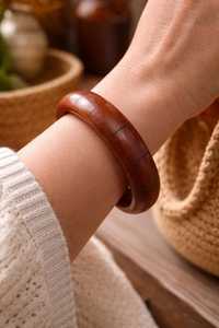 Craft Emporium exporta brazaletes artesanales de madera artificial, diseño de pulsera delgada, adornos de latón pulido a mano. - Product Image 3