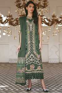 <b>Women</b> Traditional Embroidered Silk <b>Kurta</b> Set Green Midi Length With Floral Design <b>For</b> Wedding Occasion India Pakistan Style 2026 - Product Image 6