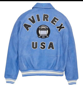 Chaqueta de Cuero Auténtico para Hombre Avirex, Estilo Urbano, Lona Impermeable, Edición Limitada, Estilo Vintage, Cierre de Cremallera, Invierno - Product Image 4