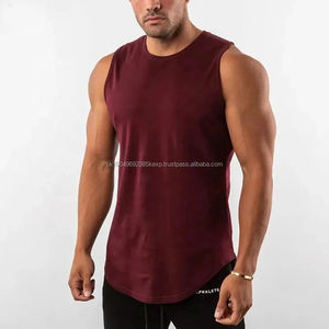 Débardeurs pour hommes en coton de haute qualité, logo personnalisé imprimé, veste de sport de fitness, respirant, uni, extensible, décontracté, broderie 3D - Product Image 6
