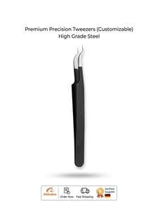 Pince à cils droite antistatique en acier inoxydable pour extensions de cils, outil professionnel d'extension de cils - Product Image 5