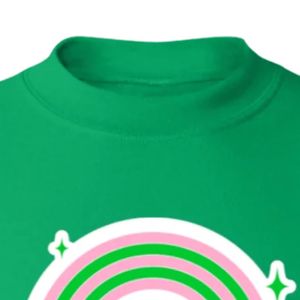 Sudadera de cuello redondo con estampado de chica verde, manga larga, puños acanalados, informal, de forro polar para mujer, estilo urbano a la moda - Product Image 2