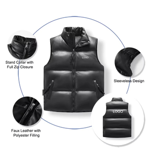 Mens <b>Leather</b> Waist <b>Jacket</b> <b>Sleeveless</b> Faux <b>Leather</b> <b>jacket</b> 2026 - Product Image 6