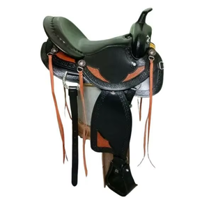 Selle de randonnée western haut de gamme en cuir véritable, selle de cheval confortable, équipement équestre durable pour l'entraînement et l'équitation - Product Image 3