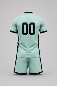 Créez votre propre ensemble d'uniformes de football pour hommes adultes de haute qualité, personnalisé, en polyester 100% respirant, à col en V et manches courtes - Product Image 3
