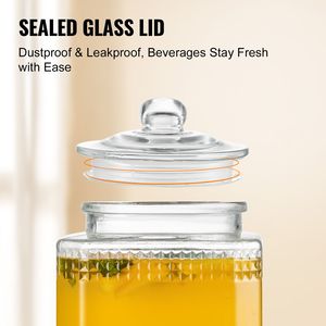 Dispenser per Bevande da 2 Pezzi, 1.5 Galloni, con Rubinetto in Acciaio Inossidabile e Supporto in Vetro per Succhi, Ideale per Feste, Nuovo, Capacità 5L - Product Image 5