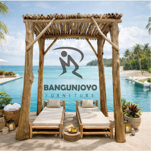 Cama Solar y Gazebo de Madera Tropical Ecológica, Resistente al Agua y Duradera para Uso en Exteriores en Hoteles y Villas - Product Image 1
