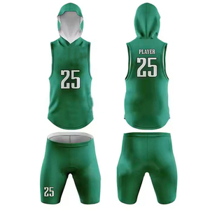 Uniforme de Voleibol Verde Sublimado Personalizado, Conjunto Unisex de Camiseta con Capucha y Pantalones Cortos con el Número 25, Ajuste Atlético que Absorbe la Humedad, OEM - Product Image 1