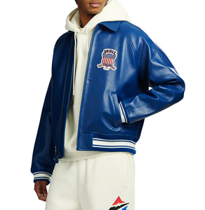 Veste en cuir Avirex pour homme, édition spéciale, haute qualité, streetwear, personnalisée, bleu, pour l'extérieur - Product Image 5