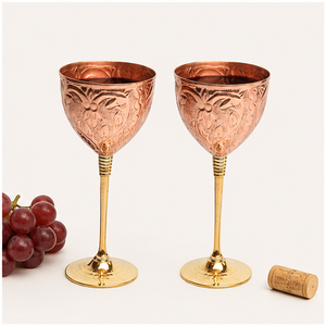 Juego de Copas de Vino de Cobre de Diseño Antiguo con Elegante Tallo de Latón, Copa de Metal Ecológica Premium para Cócteles y Champán - Product Image 4