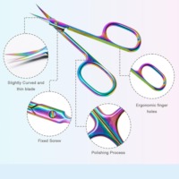 Ciseaux à cuticules incurvés de 9,5 cm - Lame tranchante en acier inoxydable professionnelle, outil de beauté durable pour droitiers, multi-usages