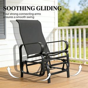 Set di Due Sedie a Sdraio Scorrevoli Nere per Arredamento da Esterno e Cortili - Product Image 3