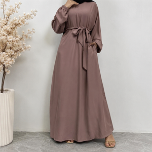 Hot Selling Plain Color Closed Abaya Slip <b>Dress</b> with Side Pockets and Elastic Cuff <b>for</b> Muslim Women Best <b>for</b> Daily wear - Product Image 5