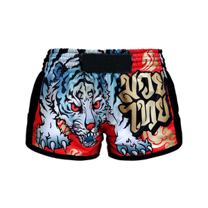 Pantalones Cortos de Muay Thai Sublimados con Diseño Personalizado OEM, Hechos con Tela Elástica, Ligera, de Secado Rápido y Transpirable de Spandex/Poliéster - Product Image 1