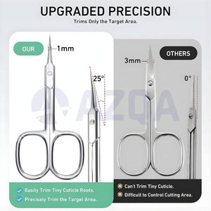 Ciseaux à cuticules professionnels en acier inoxydable incurvés avec des lames de précision affûtées pour la manucure et les soins des ongles - Product Image 2