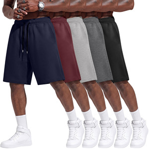 Shorts pour hommes en coton molletonné, décontractés, confortables, avec cordon de serrage, doux, pour la gym, le sport et le quotidien. - Product Image 3