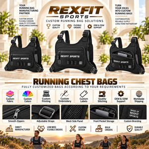 Bolsa deportiva transpirable de malla para correr, bandolera personalizada con correas ajustables y bolsillo frontal para guardar objetos, ideal para trotar y hacer senderismo. - Product Image 5