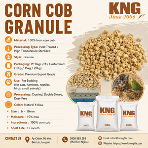 เม็ดข้าวโพด KNG ขนาด 6-10 มม. สีเหลืองธรรมชาติ ผ่านการอบความร้อน ใช้เป็นวัสดุปูรองนอนสำหรับแมว แฮมสเตอร์ สัตว์เลื้อยคลาน นก และสัตว์ขนาดเล็ก - Product Image 1