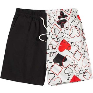 Shorts de bain pour hommes grande taille à imprimé géométrique Modern Movements, avec cordon de serrage, respirants, séchage rapide, écologiques, extensibles dans 4 directions - Product Image 1