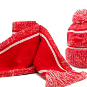 ชุดผ้าพันคอและหมวกอะคริลิค Delta Sigma Theta Crimson Crest Jacquard ปักลายหรูหรา สำหรับชมรมนักเรียน นักศึกษา ฤดูหนาว - Product Image 6